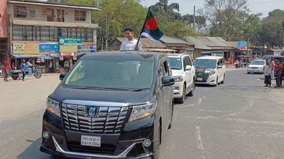 শতাধিক গাড়িসহ ‘শোডাউন’ দিয়ে নিজ এলাকায় সারজিস আলম