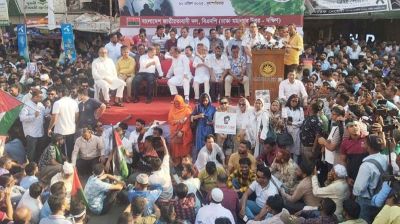 গাজা ও রাফায় ইসরায়েলের গণহত্যার প্রতিবাদে বিএনপির র‍্যালি