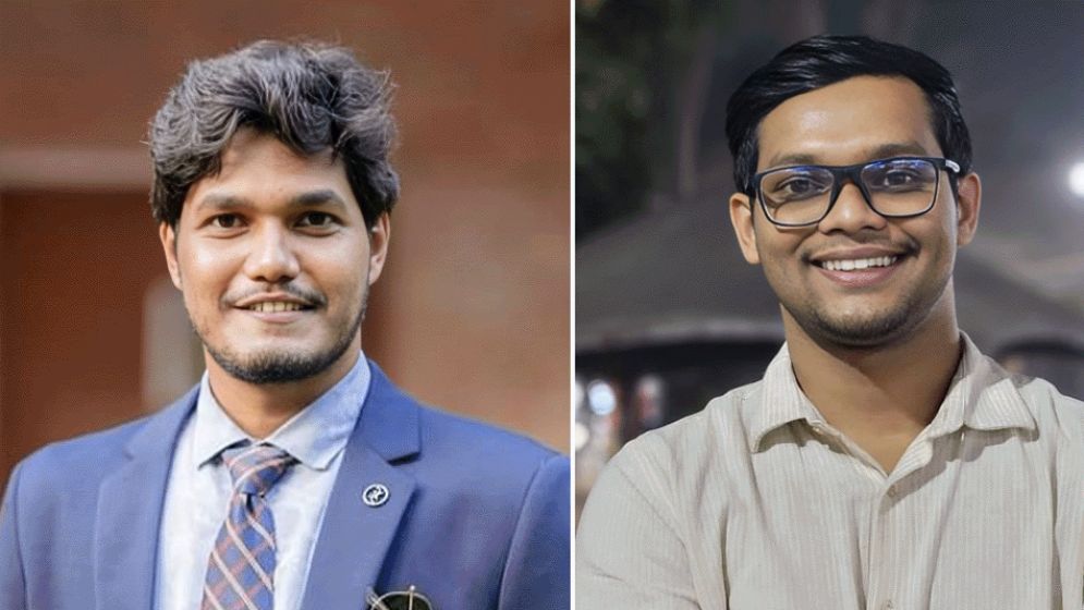 টিএসসি কেন্দ্রে নারী শিক্ষার্থীদের কাছে ভোট চাইলেন আবিদুল ও বাকের
