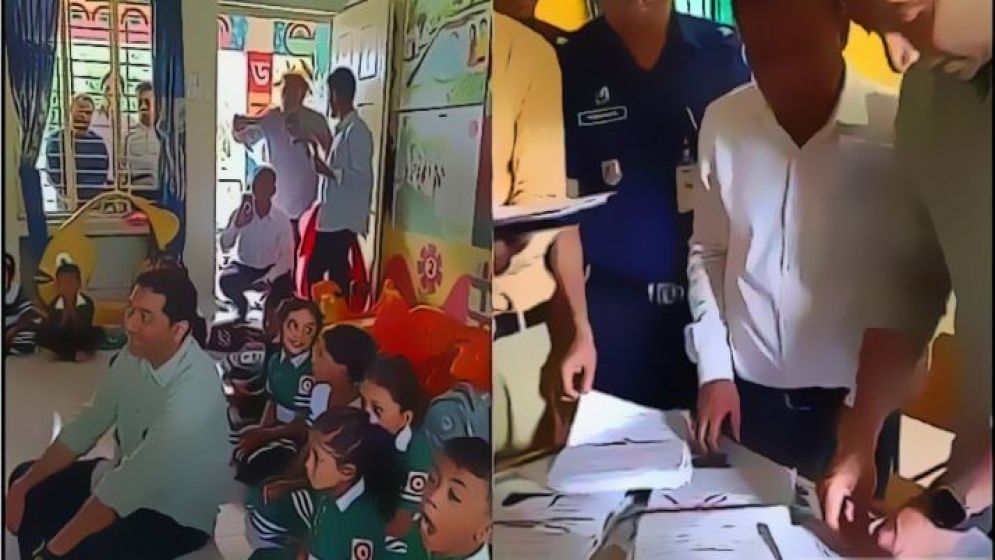 প্রাথমিক বিদ্যালয়ে প্রতিমন্ত্রীর মানবিক উপস্থিতি, শিশুদের সঙ্গে মাটিতেই বসলেন