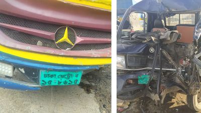 নবীগঞ্জে বাস-পিকআপ সংঘর্ষে প্রাণ গেল তিনজনের